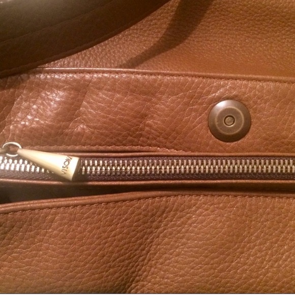 PLINIO VISONA Leather Shoulder Bag, Cognac - Picture 6 of 9